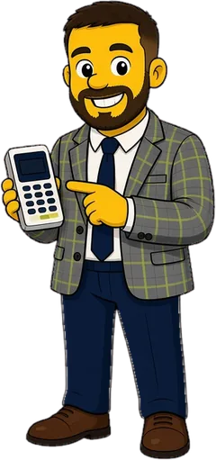 Tony, one of the guys behind The NI Utility Guys, holding a card terminal